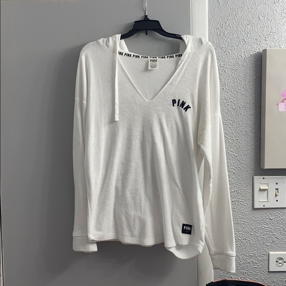 PINK Victoria's Secret Tops - VS PINK V neck hoodie PINK Victoria's Secret Tops - VS PINK V neck hoodie